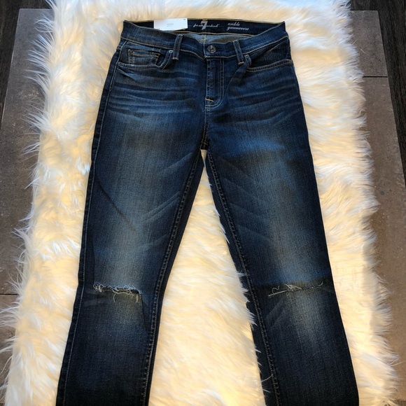 7 For All Mankind Denim - 5[7ForAllMankind] The Ankle Gwenevere ripped knee